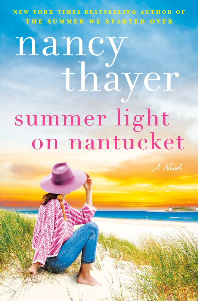 summer light on nantucket Cover to Summer Light on Nantucket featuring a women in pink on the beach.