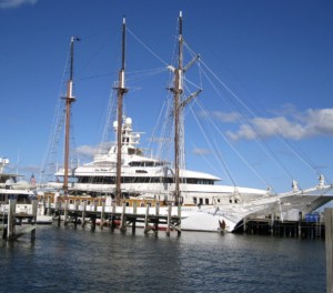 Yachts in the harbor.